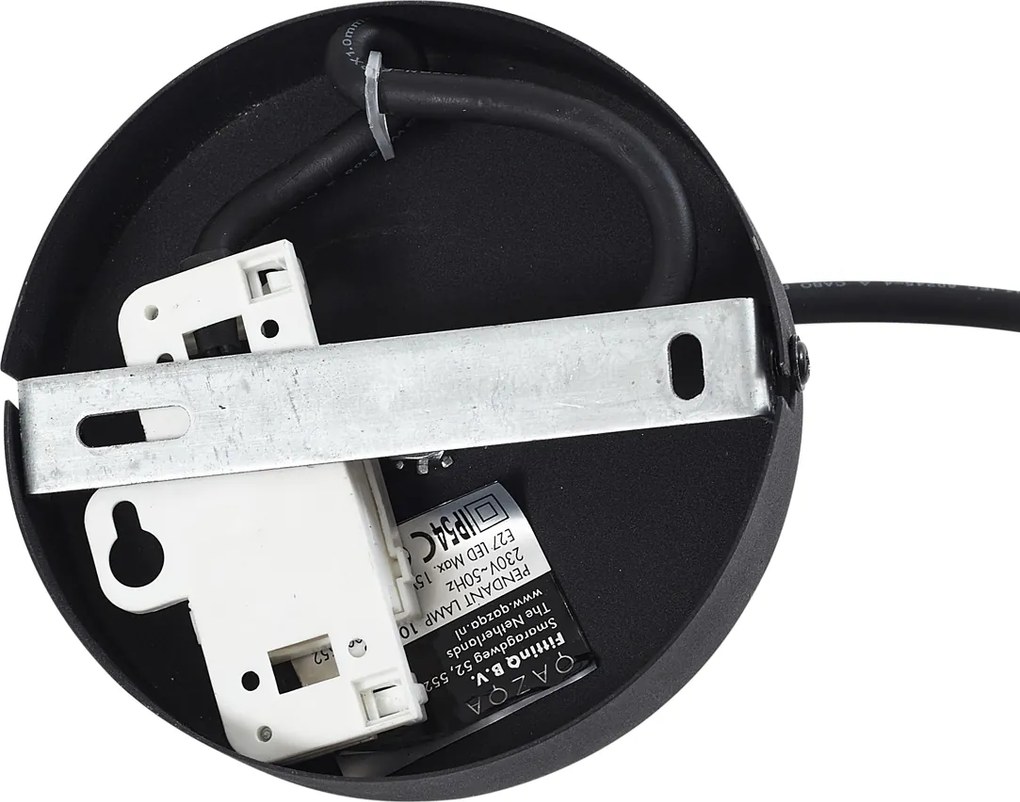 Zewnętrzna lampa wisząca czarna z zielonym sznurem IP44 - Cava Jayla