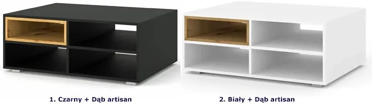 Biały stolik kawowy z półkami P4-Z64