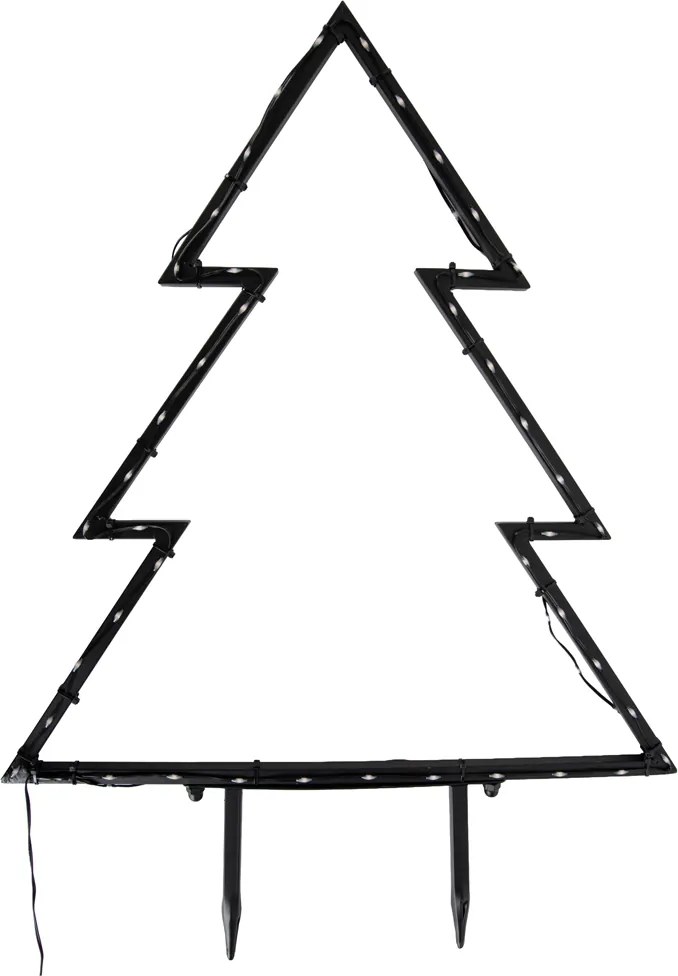 Świąteczny reflektor w kształcie choinki czarny 54 cm z LED IP44 - Kas