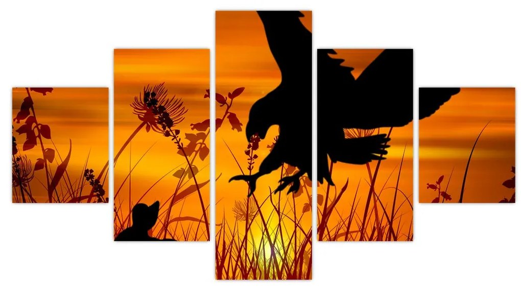 Obraz sylwetki drapieżnika (125x70 cm)