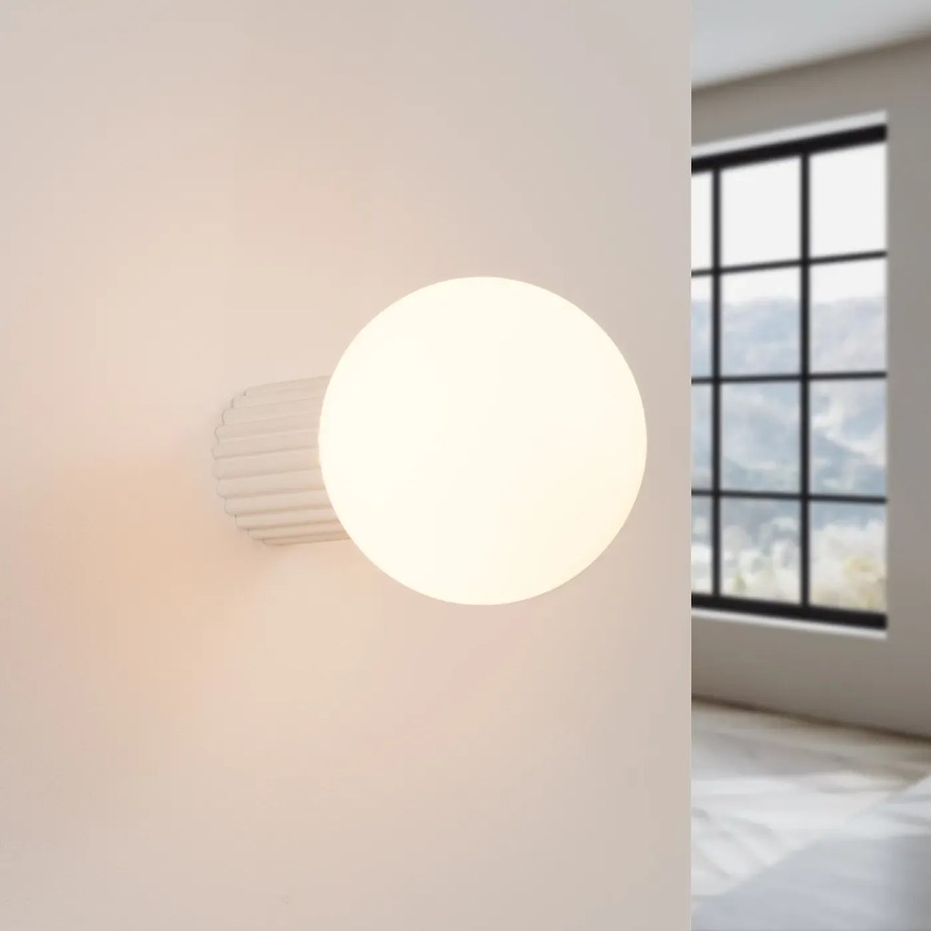 Kinkiet HALO beżowy IP44 ryflowany SOLLUX LIGHTING