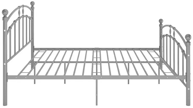 Popielate metalowe łóżko małżeńskie 160x200 cm - Serafi