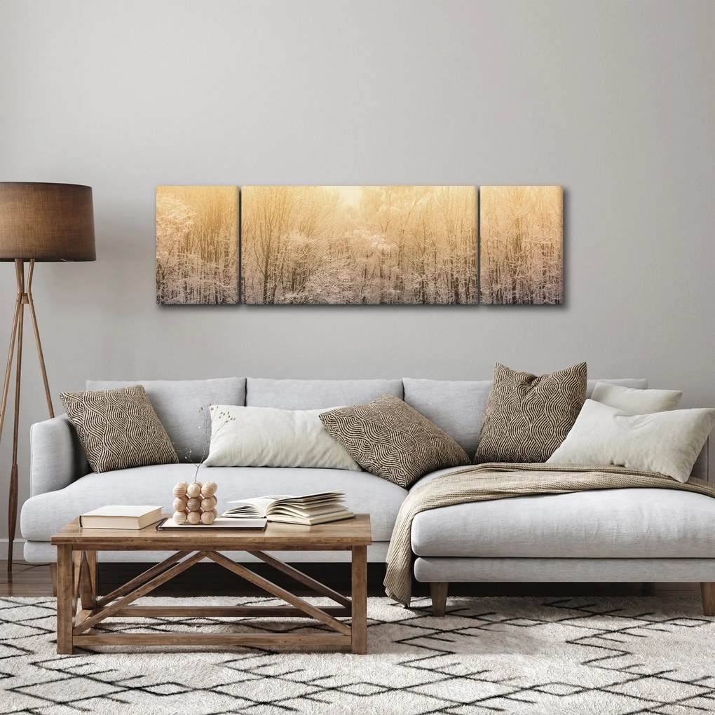 Obraz mroźnego lasu (170x50 cm)