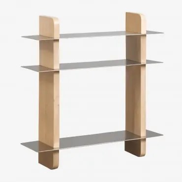 Regał Ścienny Z Drewna Mango I Stali Tokyo Drewno Mango - Sklum