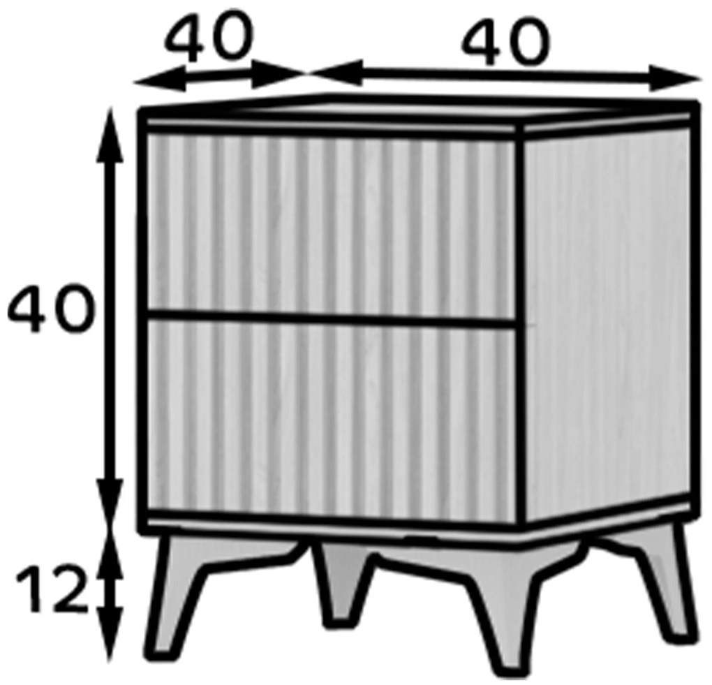 PROMOCJA Stolík nocny ENTSIAN 40x40 cm, dąb artisan II jakość