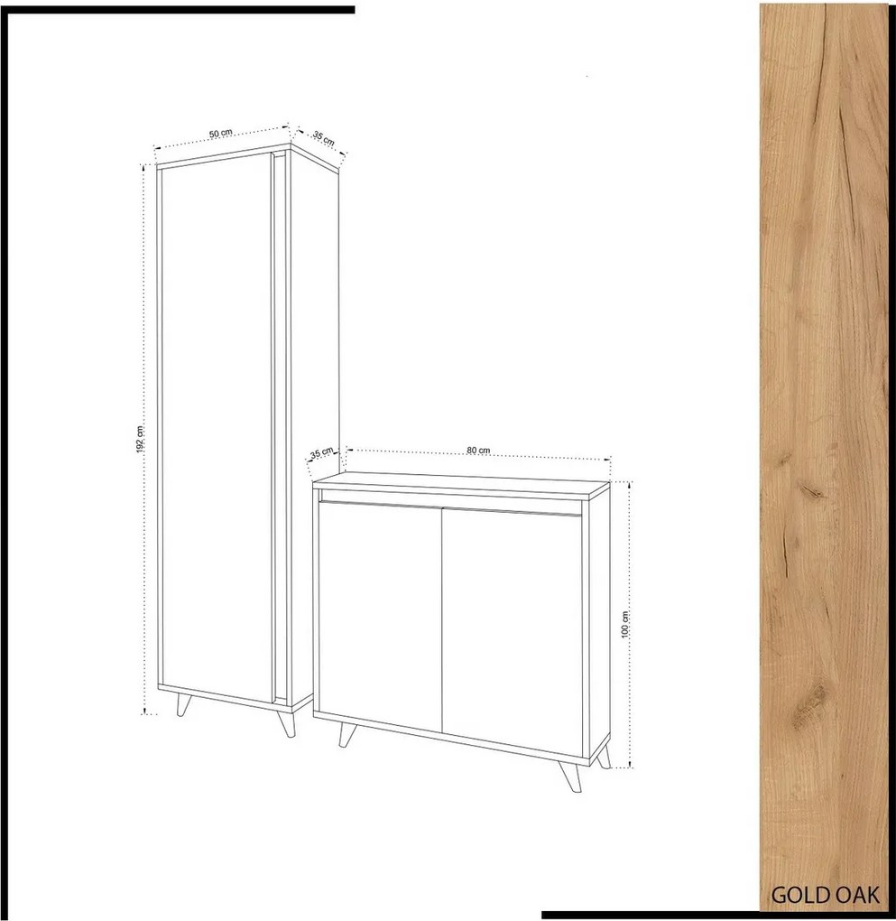 Zestaw do przedpokoju Omnide Oak and White