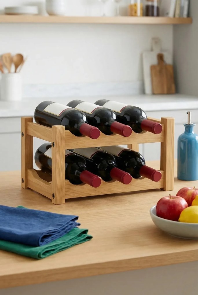 Drewniany stojak na wino T9-D19