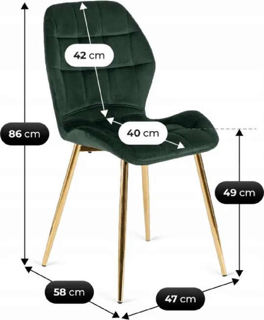Zestaw Stół Okrągły BALI 100 cm Biały Marmur/Złoty i 4 Krzesła Tapicerowane LUCKY Zielone Glamour