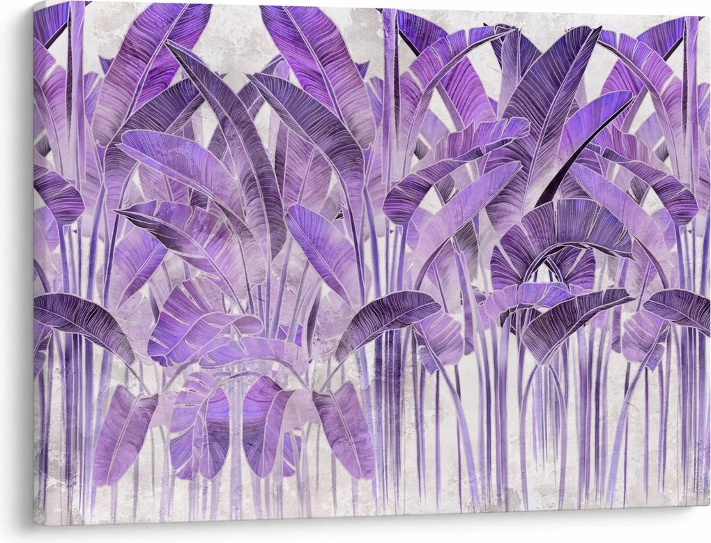 Obraz - Fioletowe liście w gipsie (70x50 cm)