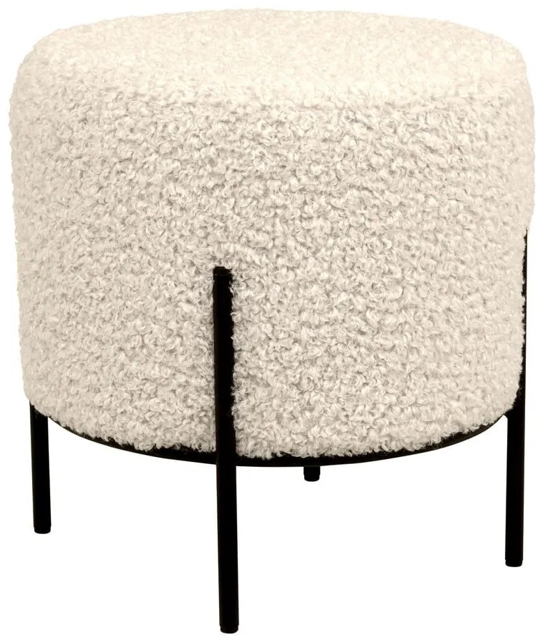 Kremowy puf z materiału bouclé Alford – House Nordic