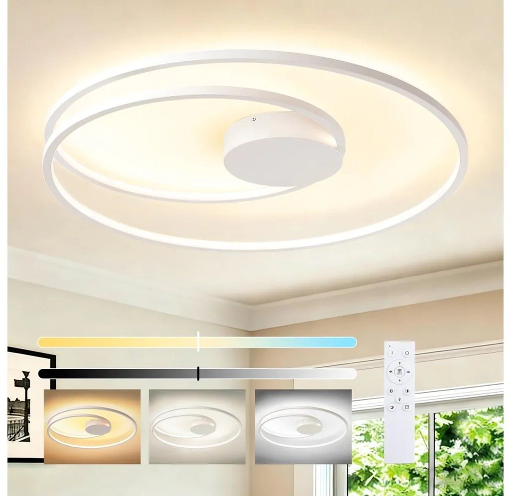 Brilagi- ściemnialna lampa sufitowa LED TWISTER LED/105W/230V o średnicy 100 cm, biała + z pilotem