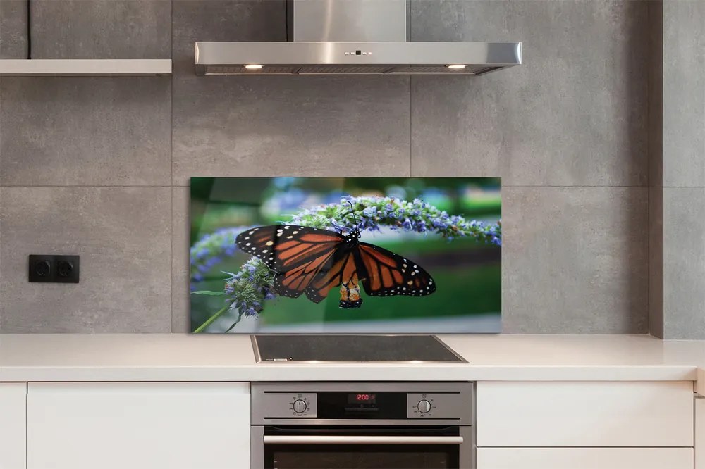 Panel Szklany Motyl Spijający Nektar