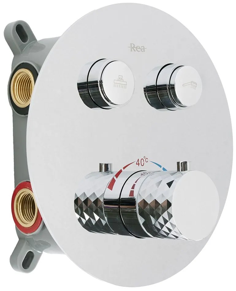 Zestaw natryskowy podtynkowy z termostatem Rea Lungo Diamond Chrom+ BOX