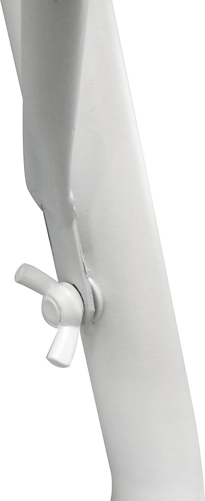 Outsunny Stół Wiszący Balkonowy Półokrągły Regulowana Wysokość Metalowy Biały Ø30cm 60x45x50cm | Aosom PL