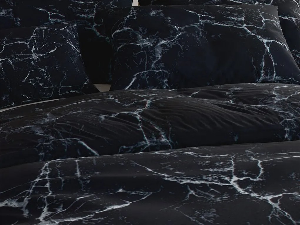 PrzytulneMieszkanie.pl PrzytulneMieszkanie.pl Pościel z mikrofibry TEMPESTA czarna Rozmiar pościeli: 2 szt 70 x 90 cm | 200 x 220 cm