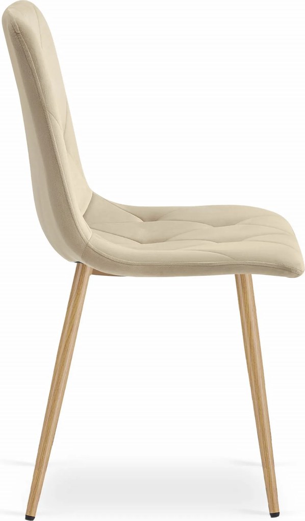 Jasnobeżowe krzesło do kuchni LIBRA aksamitne