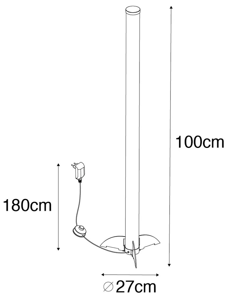 Designerska lampa podłogowa czarna z diodami LED - BombaDesignerski Oswietlenie wewnetrzne