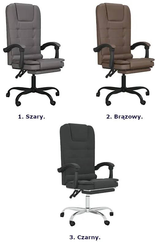 Szary masujący fotel biurowy z podnóżkiem M2-A58