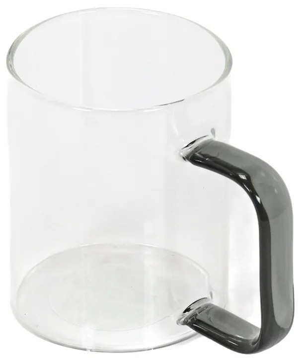 Szklany kubek z barwionym uszkiem, 200 ml