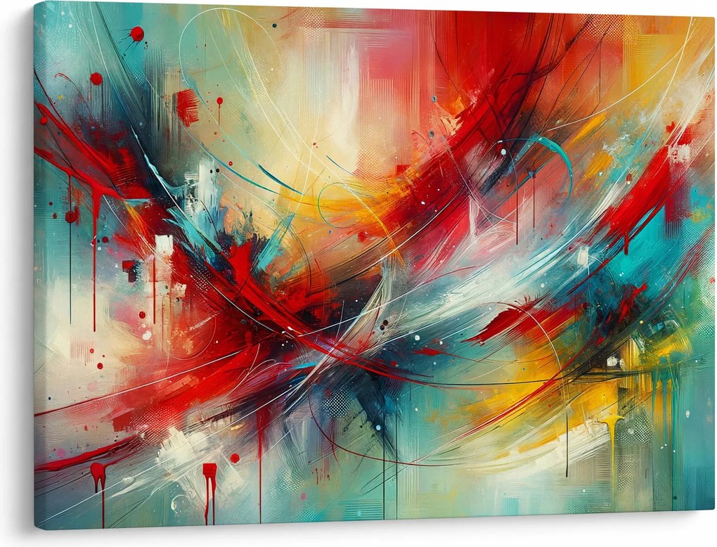 Obraz – Abstrakcja z czerwienią (70x50 cm)