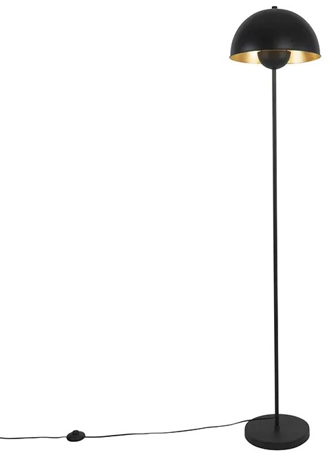 Industrialna lampa podłogowa czarna ze złotem 160 cm - MagnaxPrzemysłowy Oswietlenie wewnetrzne