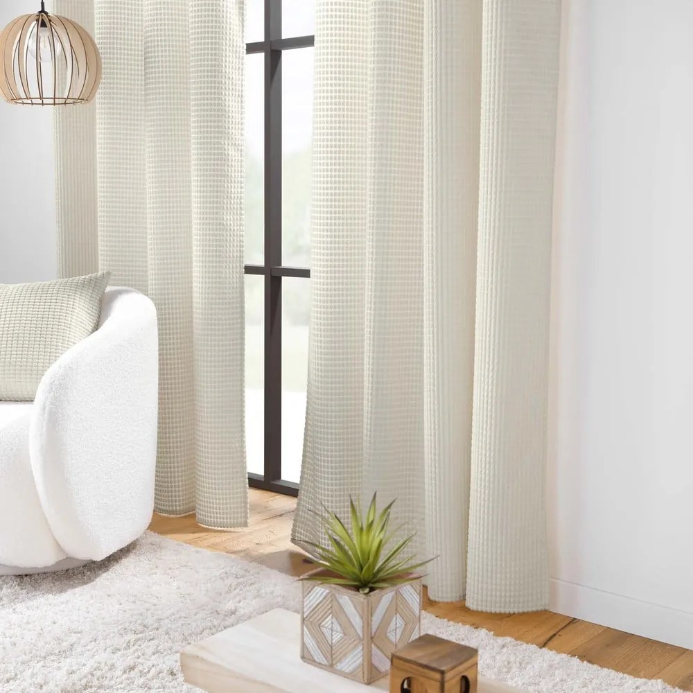 Beżowa aksamitna zasłona 140x260 cm Swing – douceur d'intérieur