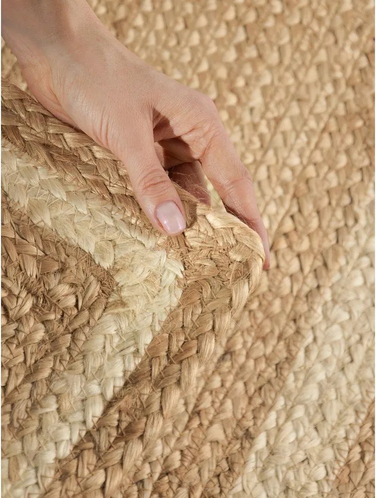 Kremowo-naturalny ręcznie tkany dwustronny chodnik z juty 70x200 cm Jutta – Hanse Home