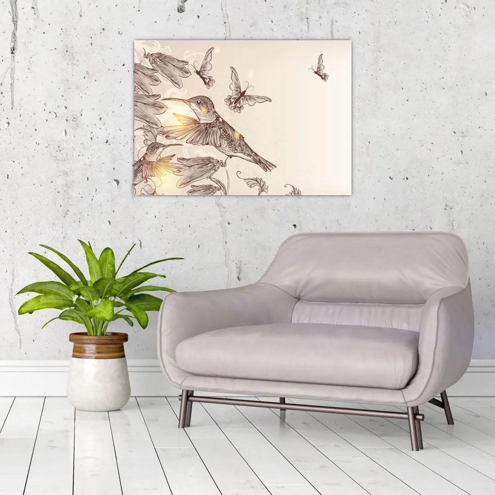 Obraz - Kolibry (70x50 cm)