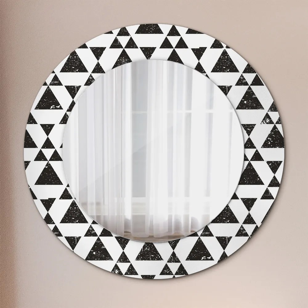 Lustro dekoracyjne okrągłe Trójkąty geometria