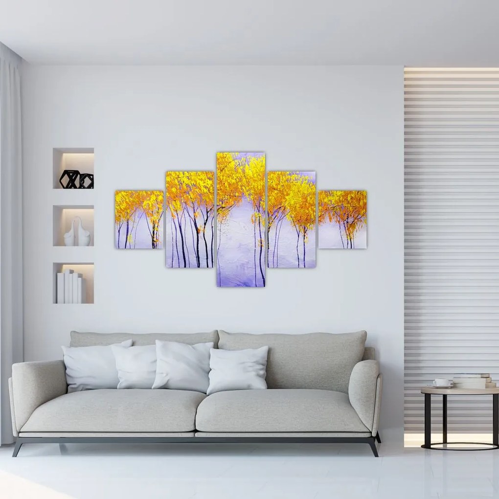 Obraz żółtych drzew (125x70 cm)