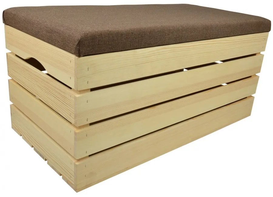 Pufa kufer skrzynia drewniana sosnowa siedzisko 80cm naturalna