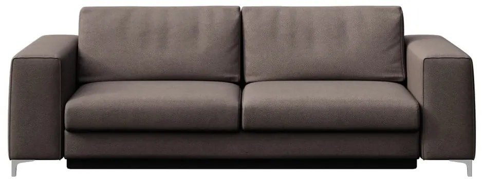 Szarobrązowa aksamitna rozkładana sofa 256 cm Rene – Rodier