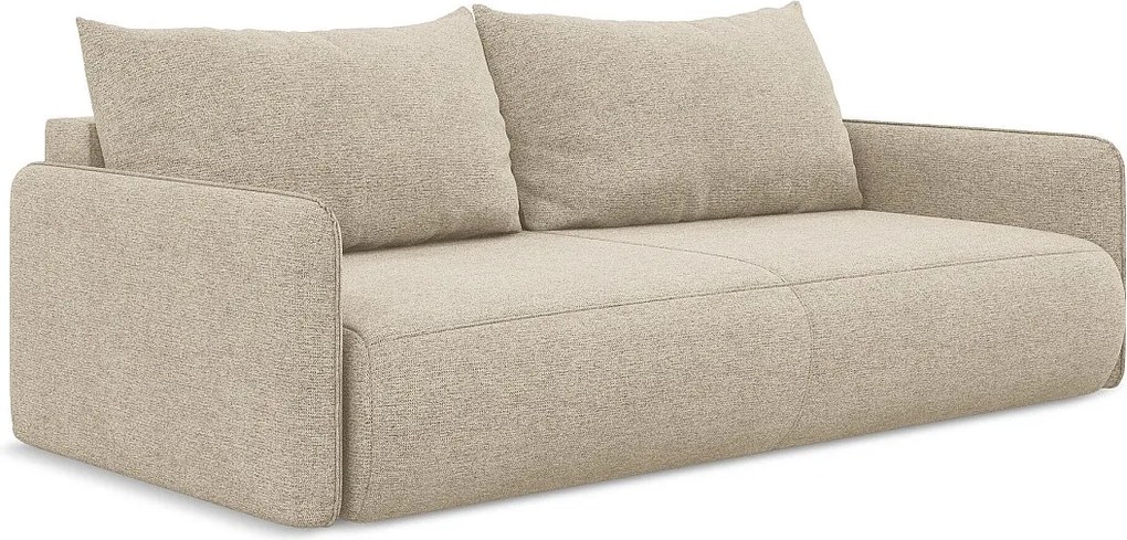 Kanapa 3-osobowa z funkcją spania - z tkaniny szenilowej - ciemny beż - NANEA