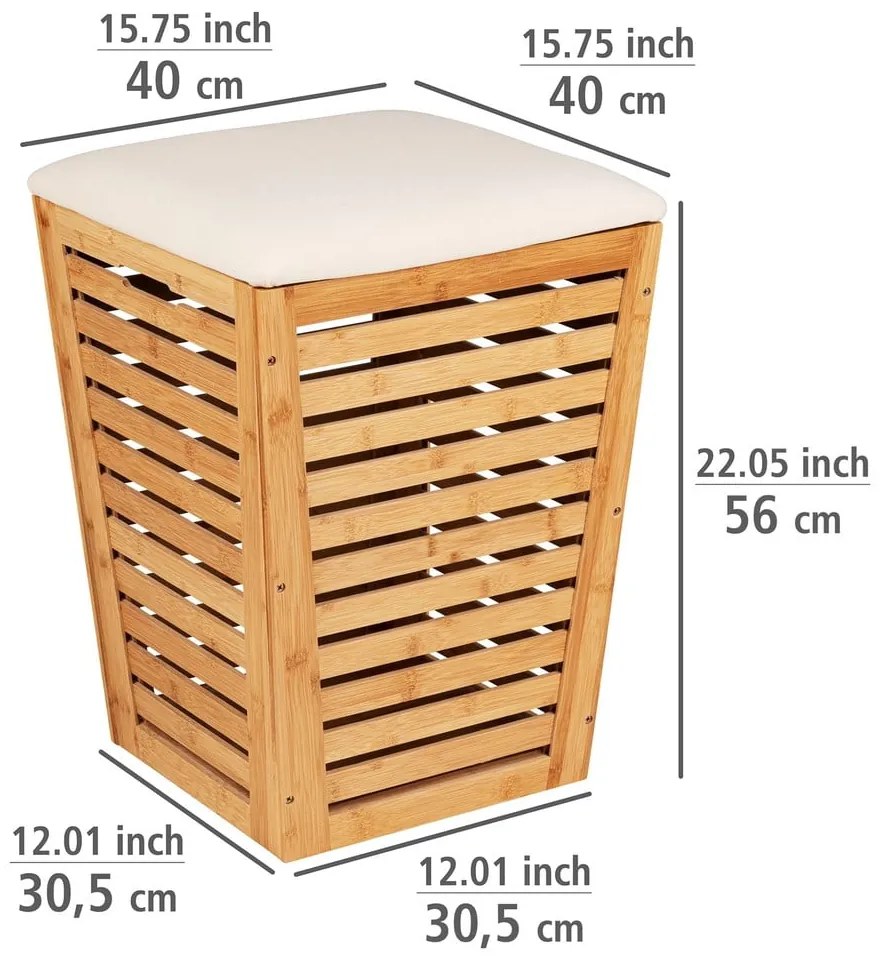 Bambusowy kosz na pranie 55 l – Wenko