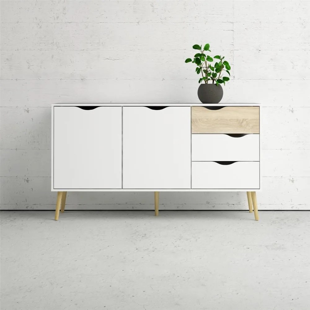 Biała komoda OSLO 75381 z 3 szufladami
