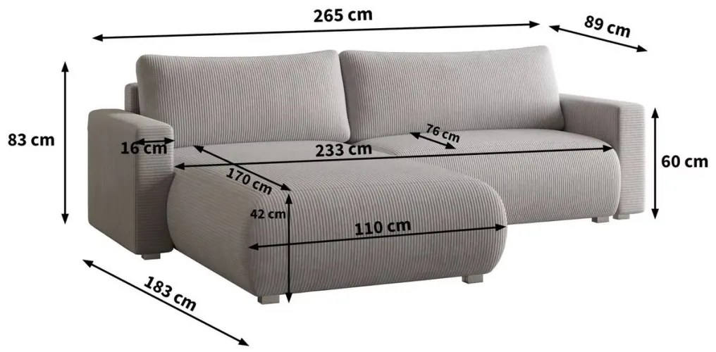 Ciemnozielona rozkładana narożna sofa TAFIRA, dwustronna