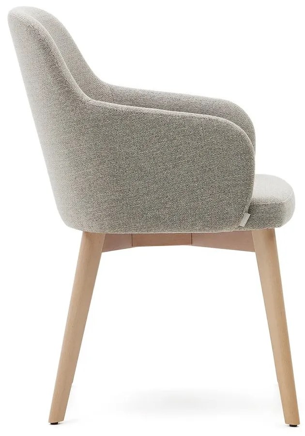 Beżowy tapicerowany fotel jadalniany z podłokietnikami Nelida – Kave Home