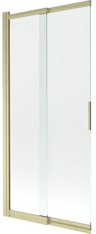 Mexen Fox parawan nawannowy 2-skrzydłowy przesuwny 85 x 150 cm, transparent, złoty szczotkowany - 891-085-002-55-00