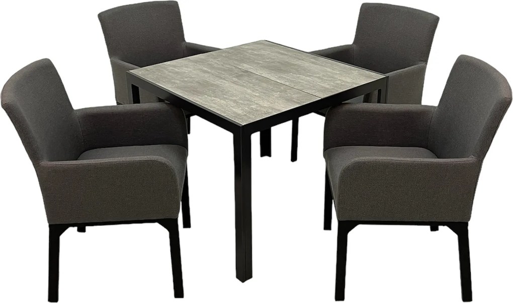 Doppler BERGAMO TOMBOLO antracyt/beżowy zestaw mebli ogrodowych 4+1