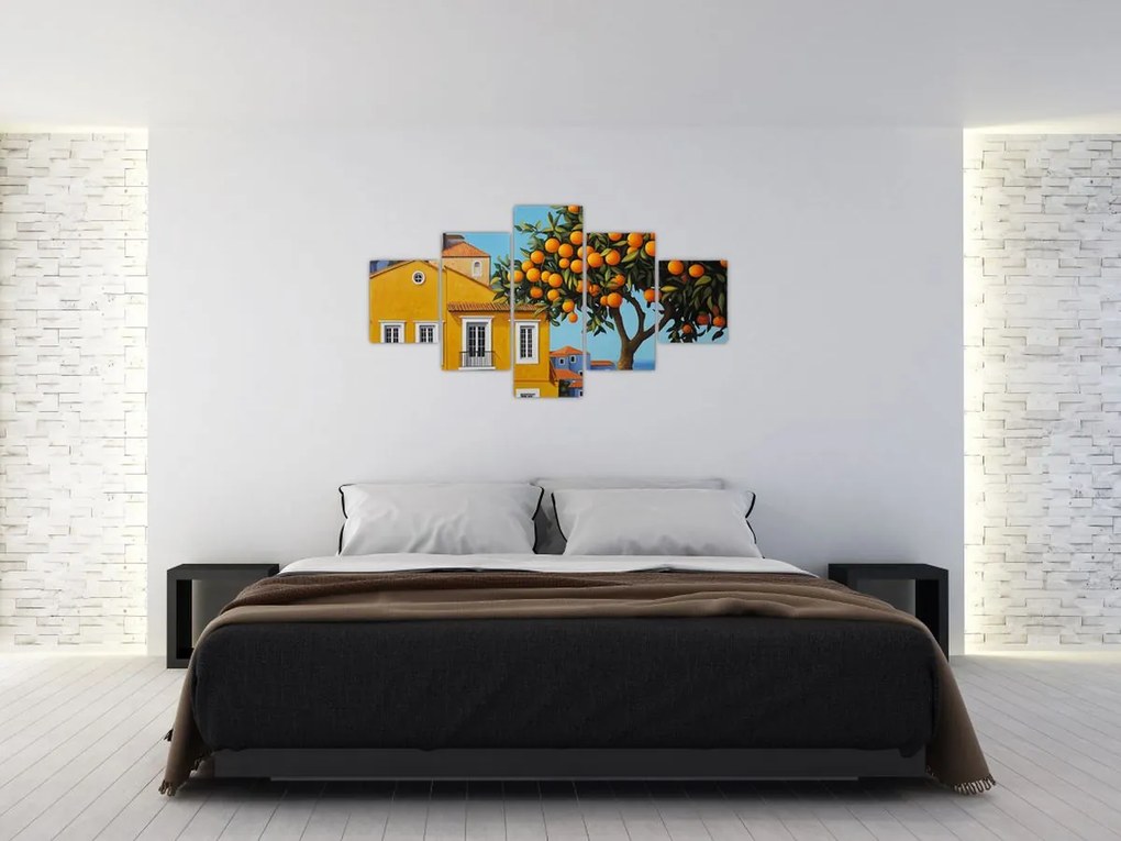 Obraz - Drzewo pomarańczowe (125x70 cm)
