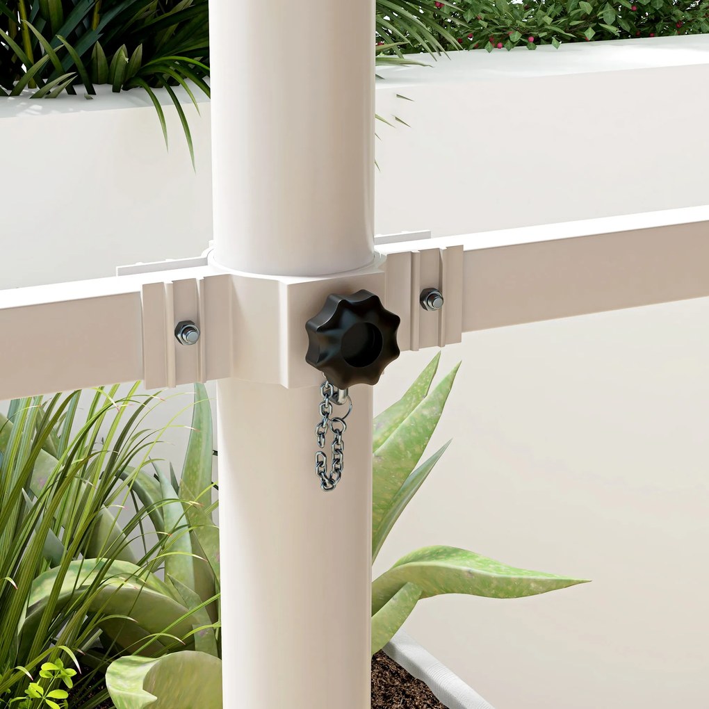 Outsunny Wolnostojąca Markiza 4,5x3,4m, regulacja kąta, korbka, konstrukcja metalowa, Kawa