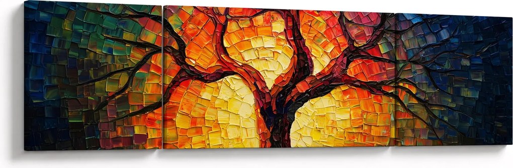 Obraz - Drzewo życia w mozaice (170x50 cm)