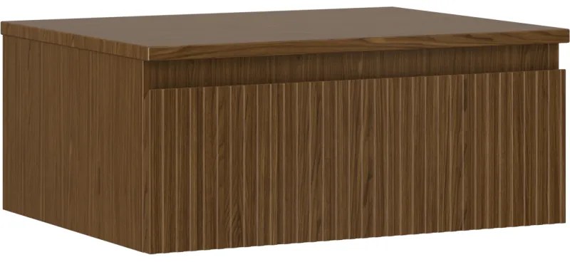 Mexen Rivel szafka łazienkowa podumywalkowa 60 cm z blatem, 1 szuflada, ryflowana , orzech - 91A20-06023-1-BFC86