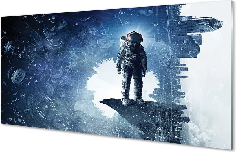 Szklany Panel Miasto Maszyn i Postać