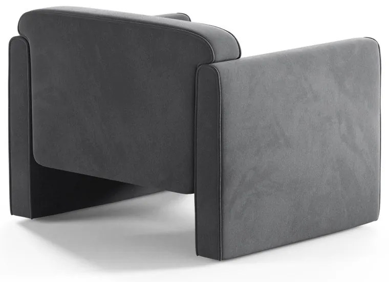 Szary aksamitny fotel Abby – Micadoni