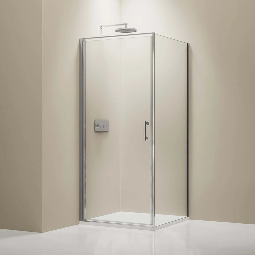 Ścianka prysznicowa narożna EX4168 mm - Prawdziwe szkło Nano - Podnoszone/opuszczane drzwi na zawiasach - 90 x 90 x 195 cm