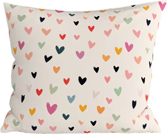 Bawełniana poszewka na poduszkę DOTHEARTS POLY 45x45 cm, kremowy