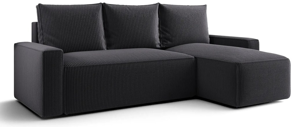 Grafitowy rozkładany narożnik z pojemnikiem N5-N78