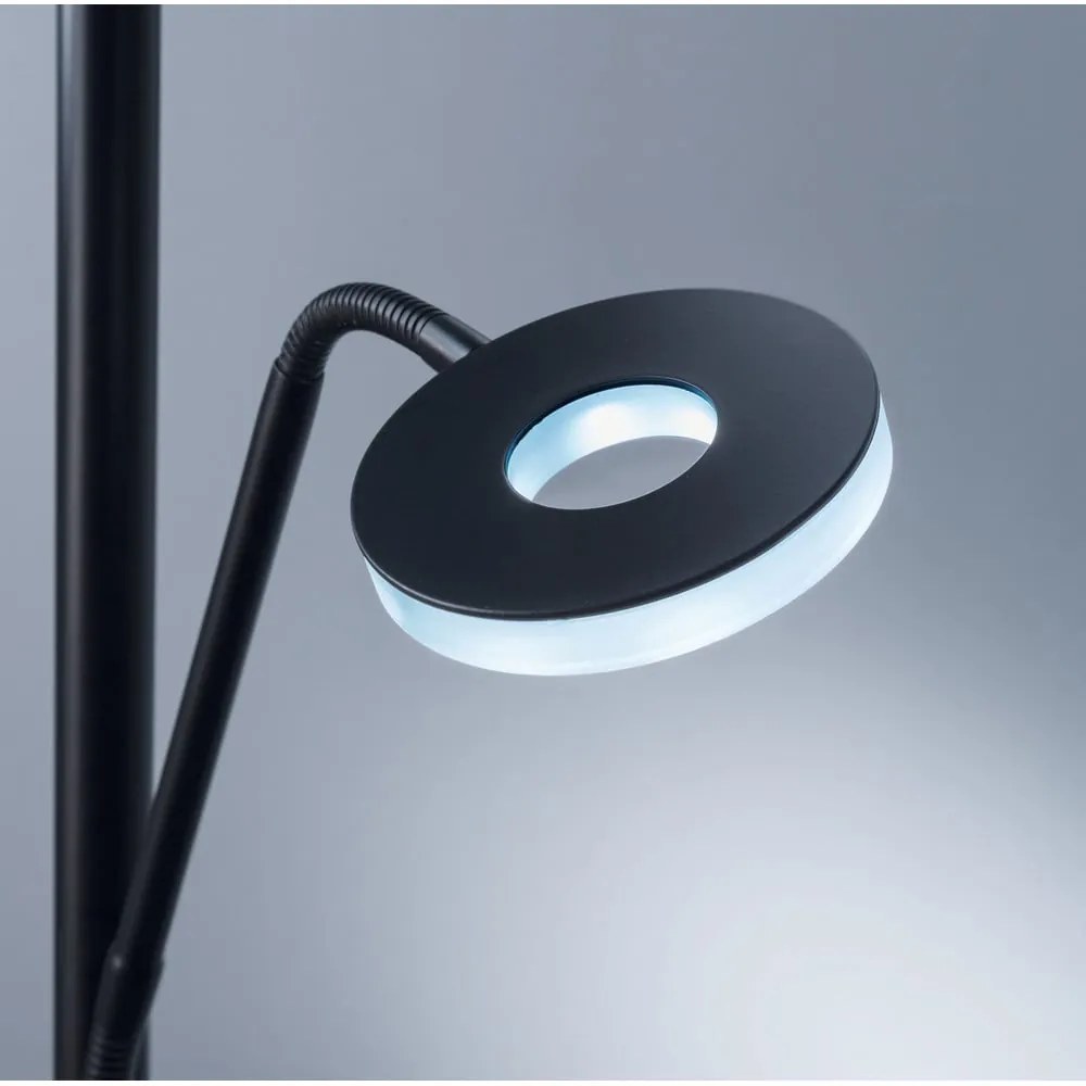 Czarna lampa stojąca LED ze ściemniaczem (wysokość 180 cm) Dent – Fischer & Honsel