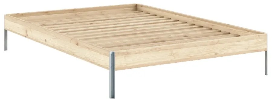 Łóżko dwuosobowe z litego drewna sosnowego ze stelażem 140x200 cm w naturalnym kolorze Core – Karup Design
